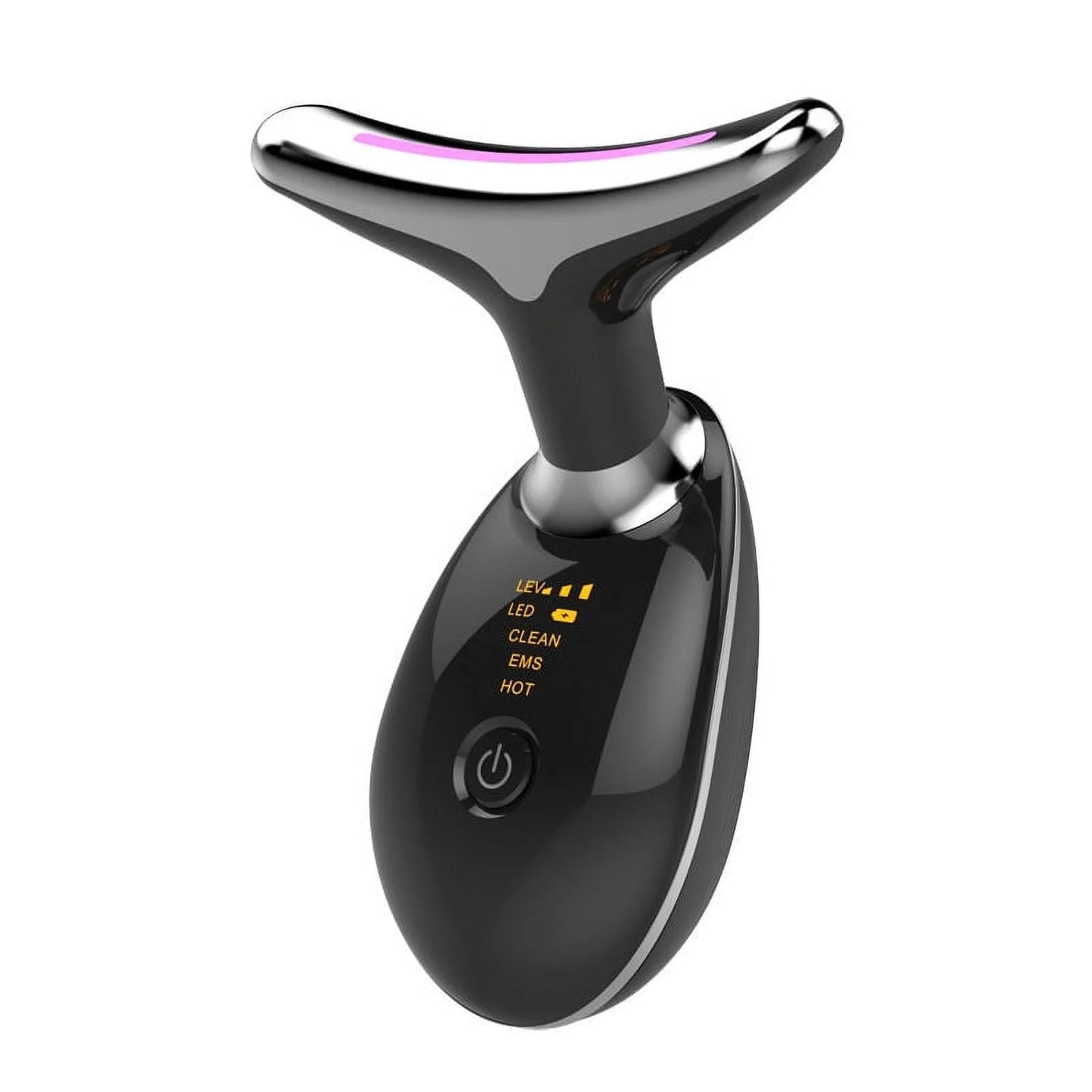 Red Light Therapy for Face, 7 Color LED Face Skin Rejuvenation for Face & Neck Beauty Device, Deplux Neck Tightening Device, Glossy Black